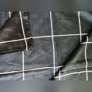 Vintage Louis Vuitton Black Monogram Scarf